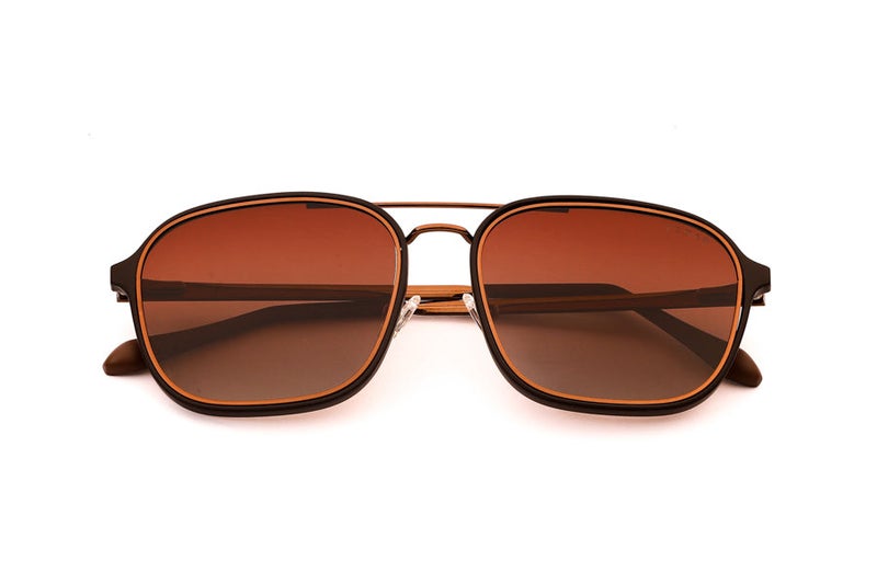 VEGAS Full Rim Square Unisex Saddle Brown  Sunglasses V2104 C3 - Image 2